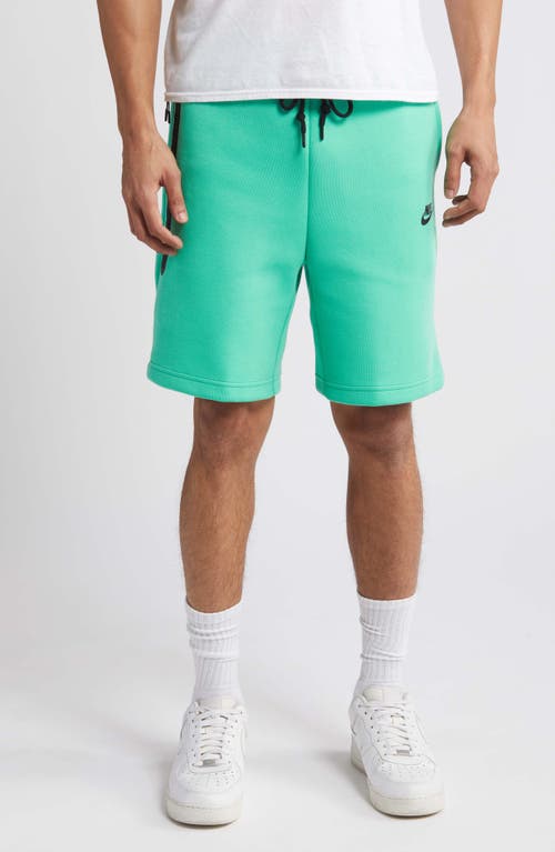 Nike Tech Fleece Sweat Shorts In Spring Green/black