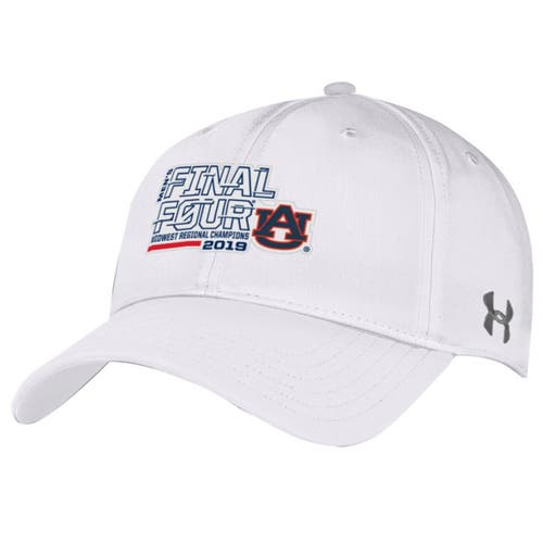 Auburn Tigers Under Armour 2019 NCAA Men's Basketball Tournament Final Four Bound Midwest Regional Champions Renegade Adjustable Hat - White at