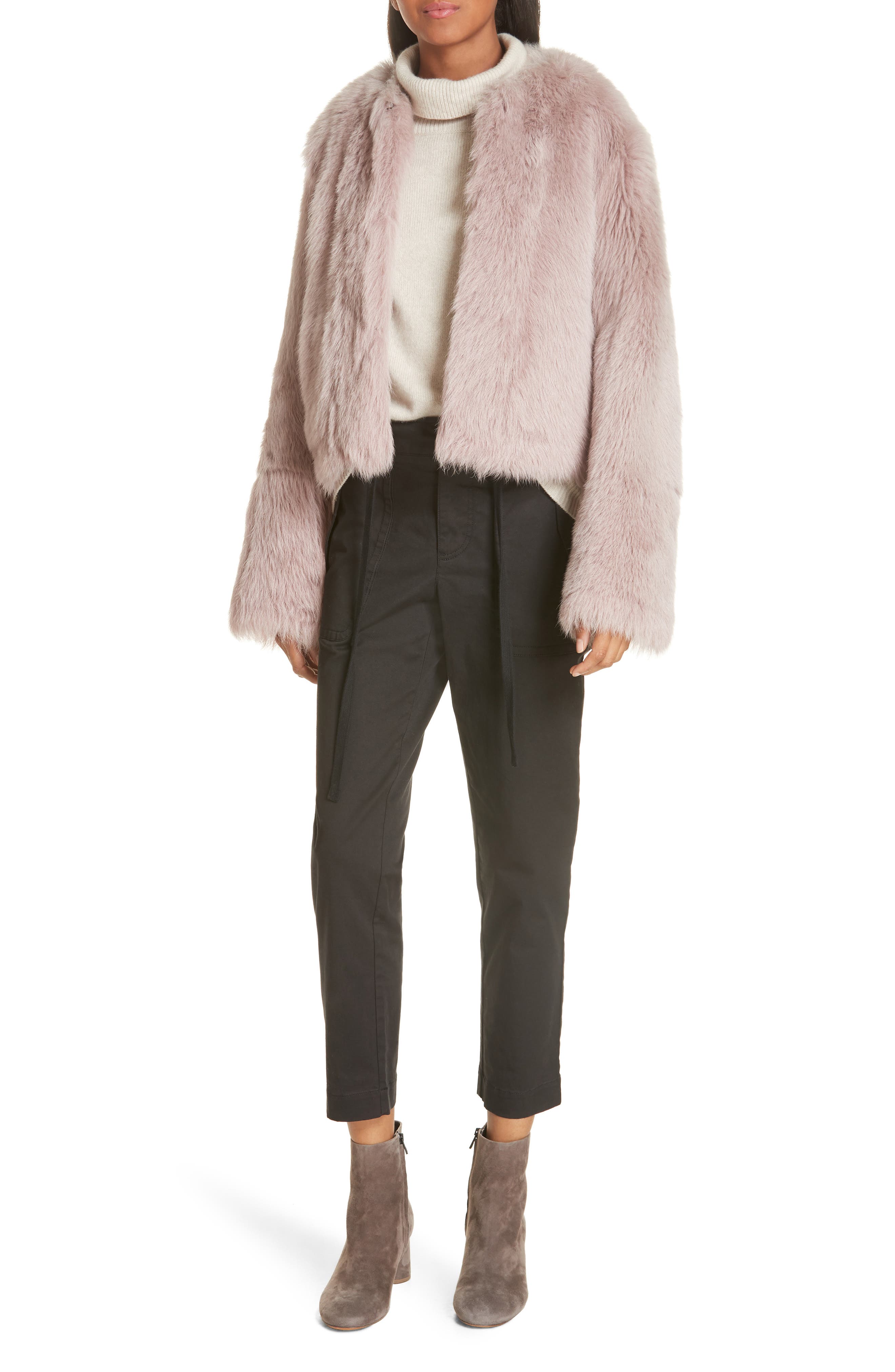 vince reversible shearling cardi coat