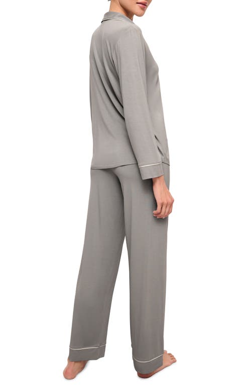 Shop Eberjey Gisele Jersey Knit Pajamas In Moonlight/ivory