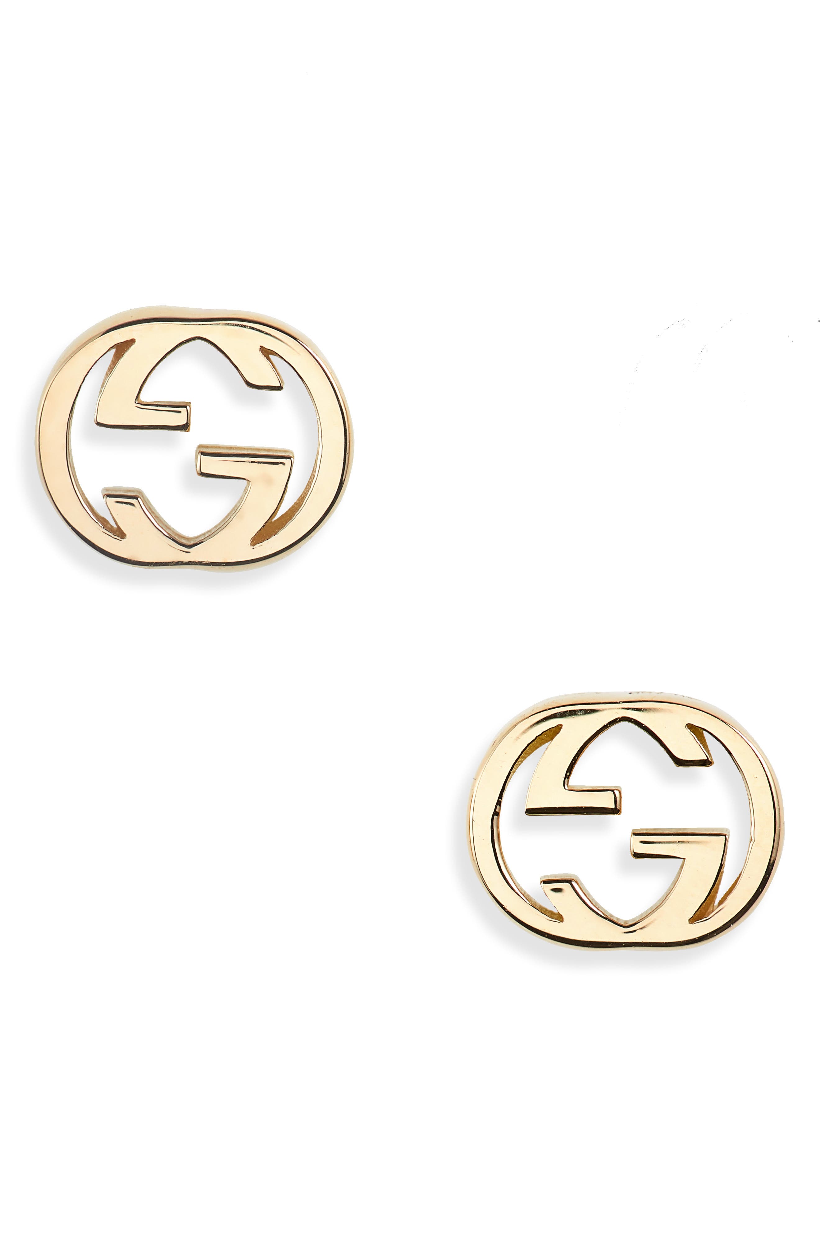 gucci interlocking earrings gold