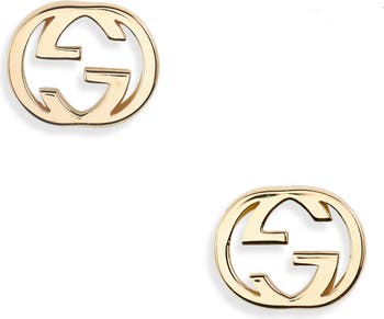 Gucci 18K Gold Running G Stud Earrings