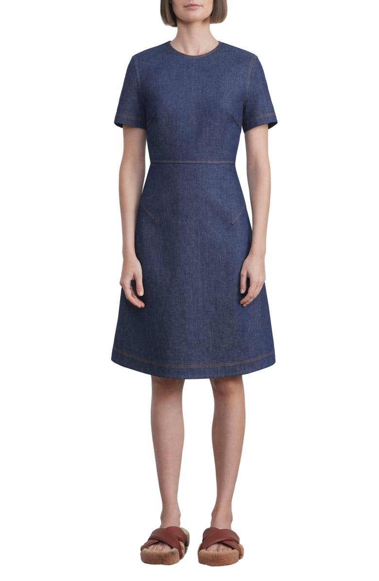 Lafayette 148 New York Stretch Denim Dress, Main, color, 