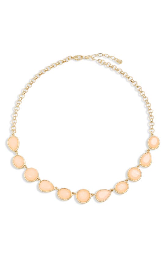 Shop Nordstrom Stone Frontal Necklace In Blush- Gold