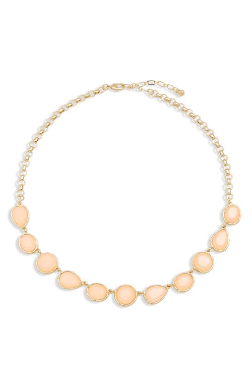 Stone Frontal Necklace in Blush- Gold