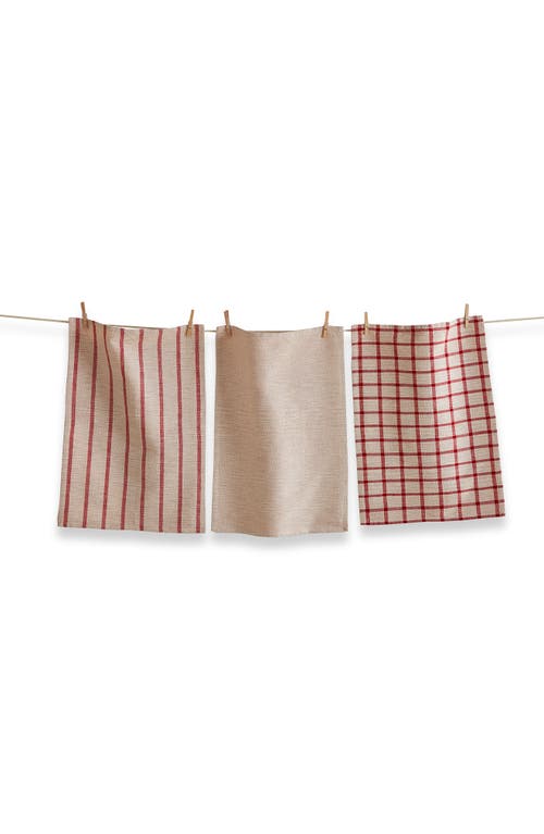 Shop Tag Set Of 3 Dish Towels In Red