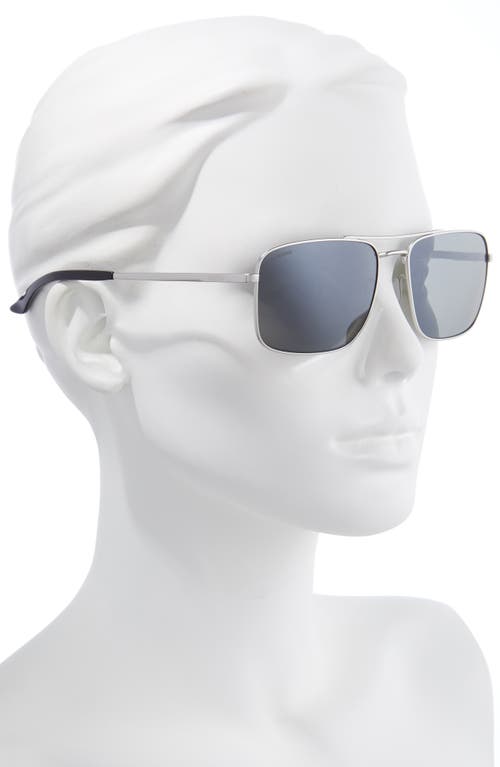 Shop Smith Outcome 59mm Polarized Aviator Sunglasses In Matte Silver/platinum Mirror