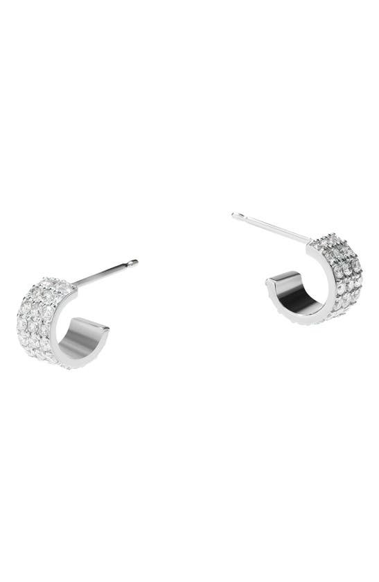 Shop Lana Triple Row Diamond Huggie Hoop Earrings In White Gold