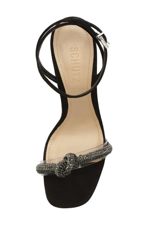 Shop Schutz Peaky Embellished Sandal In Transparente/black