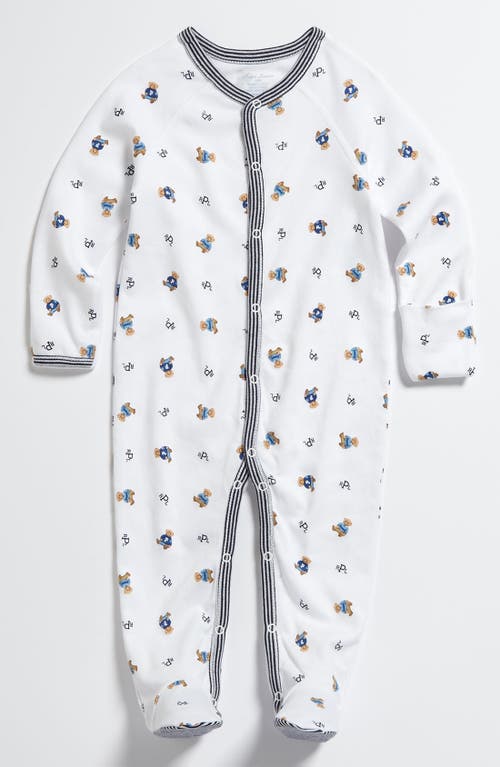 Shop Ralph Lauren Print Footie In White Bear Print