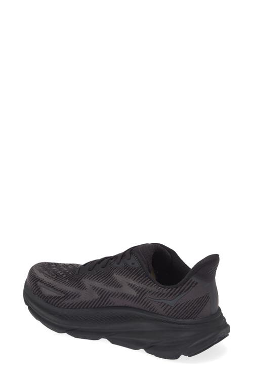 Shop Hoka Clifton 9 Running Shoe In Black/black