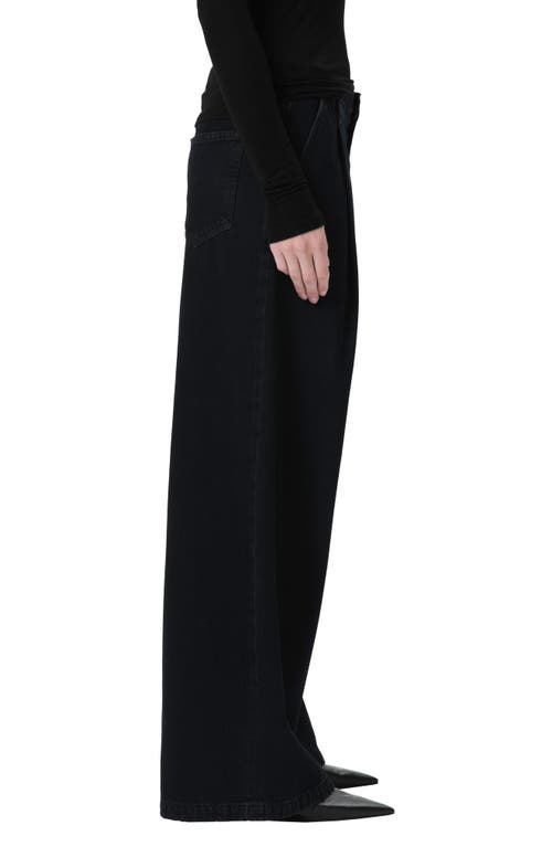 Shop Agolde Ellis Pleated Wide Leg Trouser Jeans In Crushed