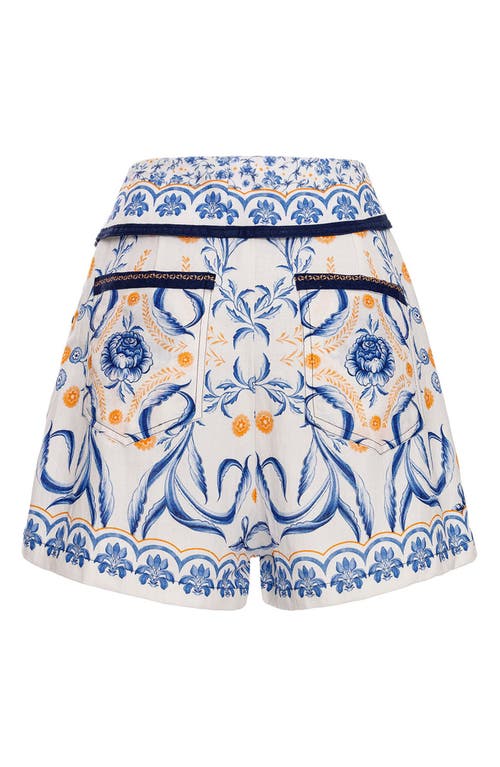 Shop Agua Bendita Sophie Azure Cover-up Shorts In Blue