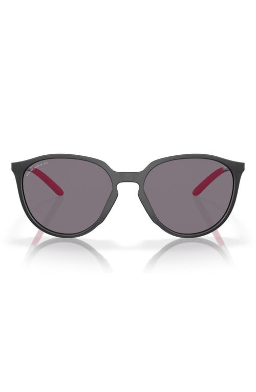 Oakley Sielo 57mm Polarized Round Sunglasses in Black Grey at Nordstrom