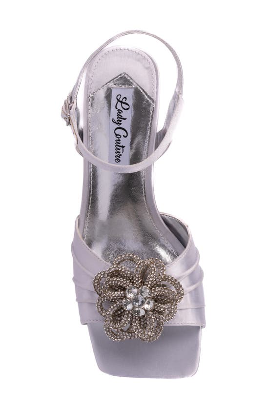 Lady Couture Lilly Flare Heel Sandal In Silver