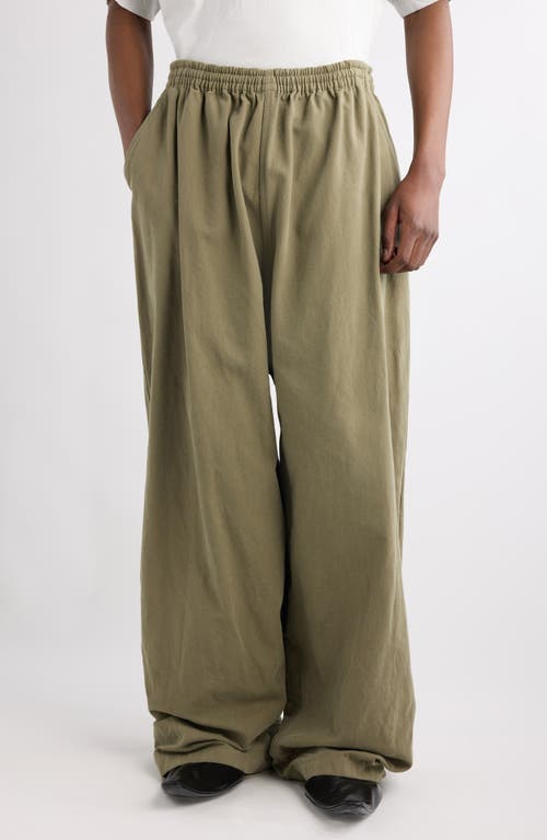 Balenciaga Baggy Cotton Canvas Pants In Linden