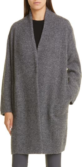 Bouclé Wool Blend Cardigan Coat