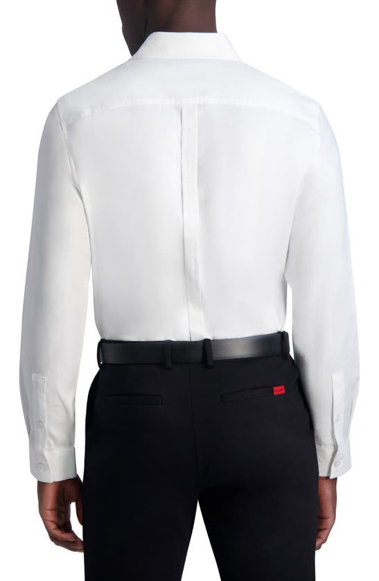 Shop Karl Lagerfeld Paris Jacquard Chevron Slim Fit Dress Shirt In White