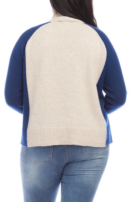 Shop Karen Kane Colorblock Mock Neck Sweater In Multi Color