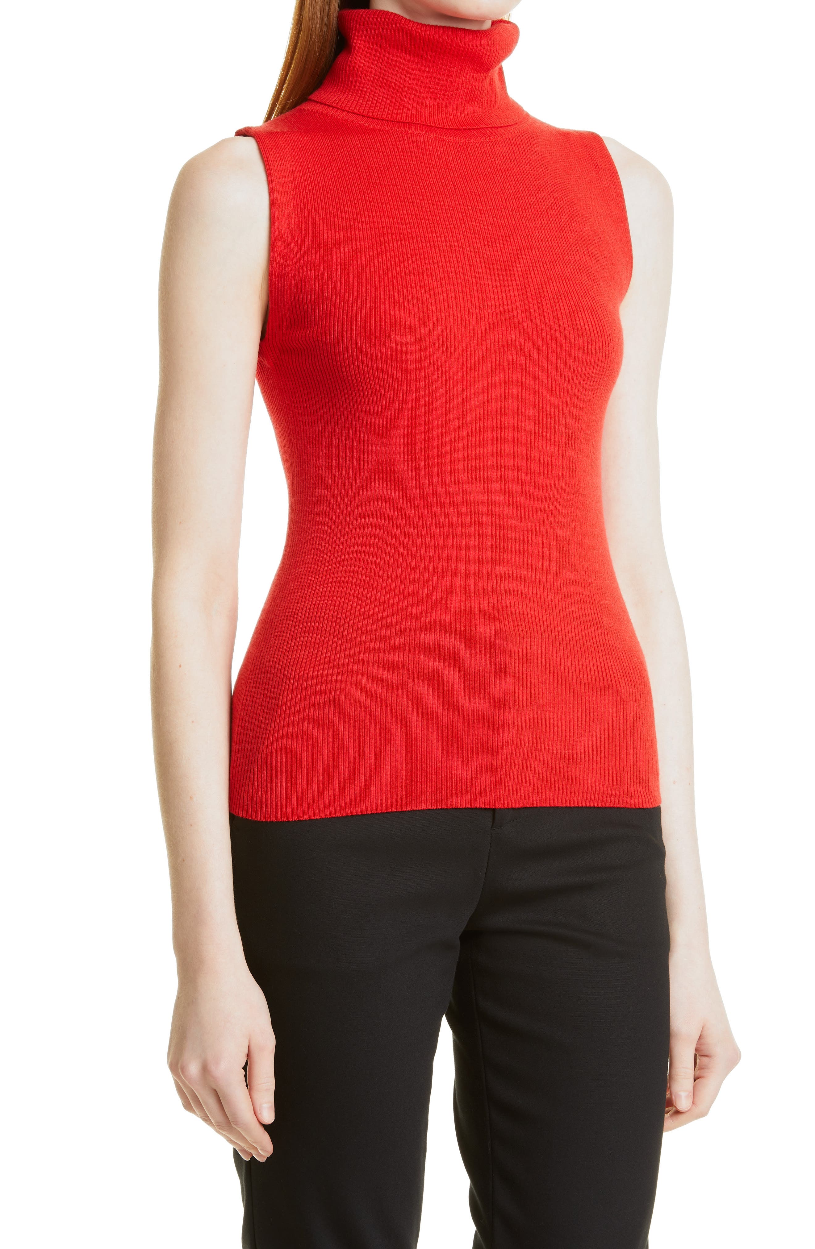 cable and gauge sleeveless turtleneck