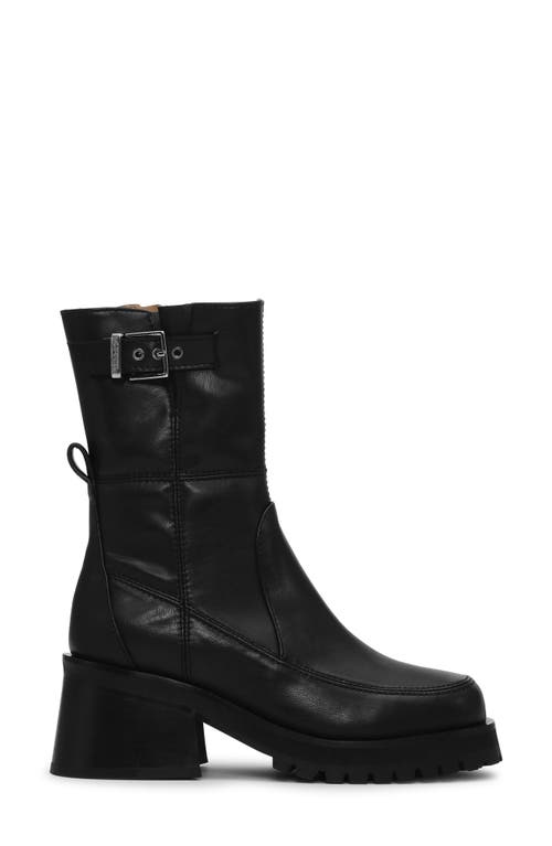 Shop Ganni Moc Toe Platform Bootie In Black