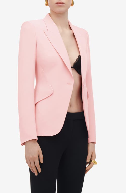 Shop Alexander Mcqueen Leaf Crepe Jacket In Cherry Blossom Pink