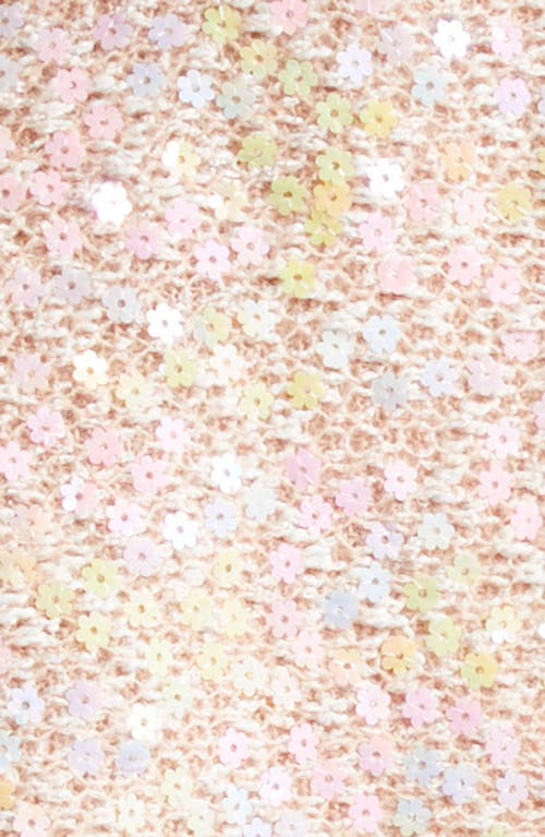 La Vie Style House Daisy Sequin Bell Sleeve Crop Jacket In Peach Pink