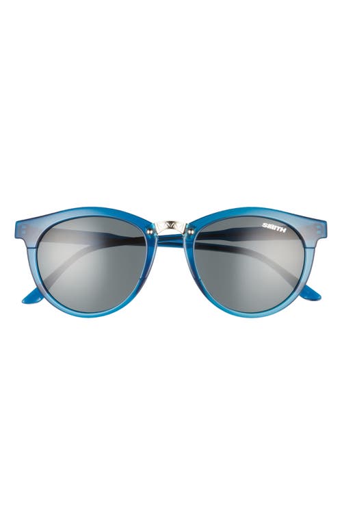 Smith Questa 50mm Polarized Round Sunglasses in Cool Blue/Polarized Gray at Nordstrom