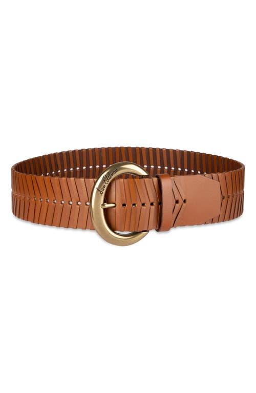 Shop Sam Edelman Laced Leather Belt In Tan
