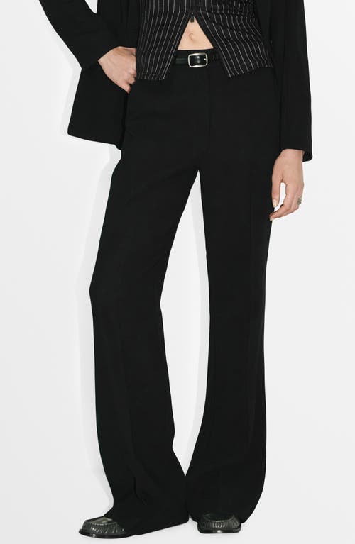 Mango Wide Leg Pants In Black