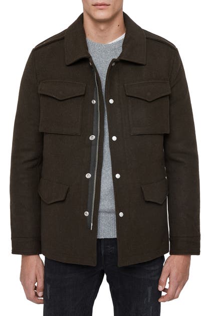 Click to view more detailed imagery on our partner's website Allsaints Kadleston Slim Fit Wool Blend Coat In Cocoa Brown