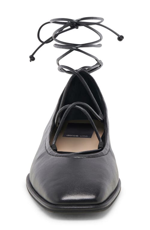 Shop Dolce Vita Ryder Ankle Tie Ballet Flat In Black Leather