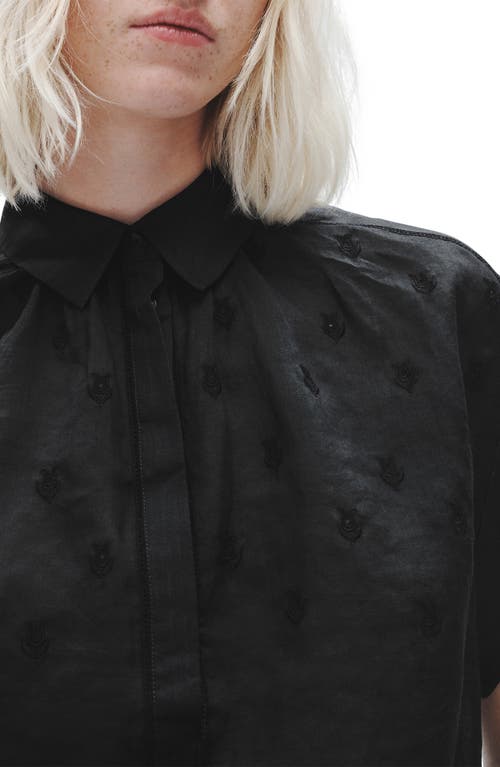 Rag & Bone Lucia Embroidered Button-front Shirt In Black