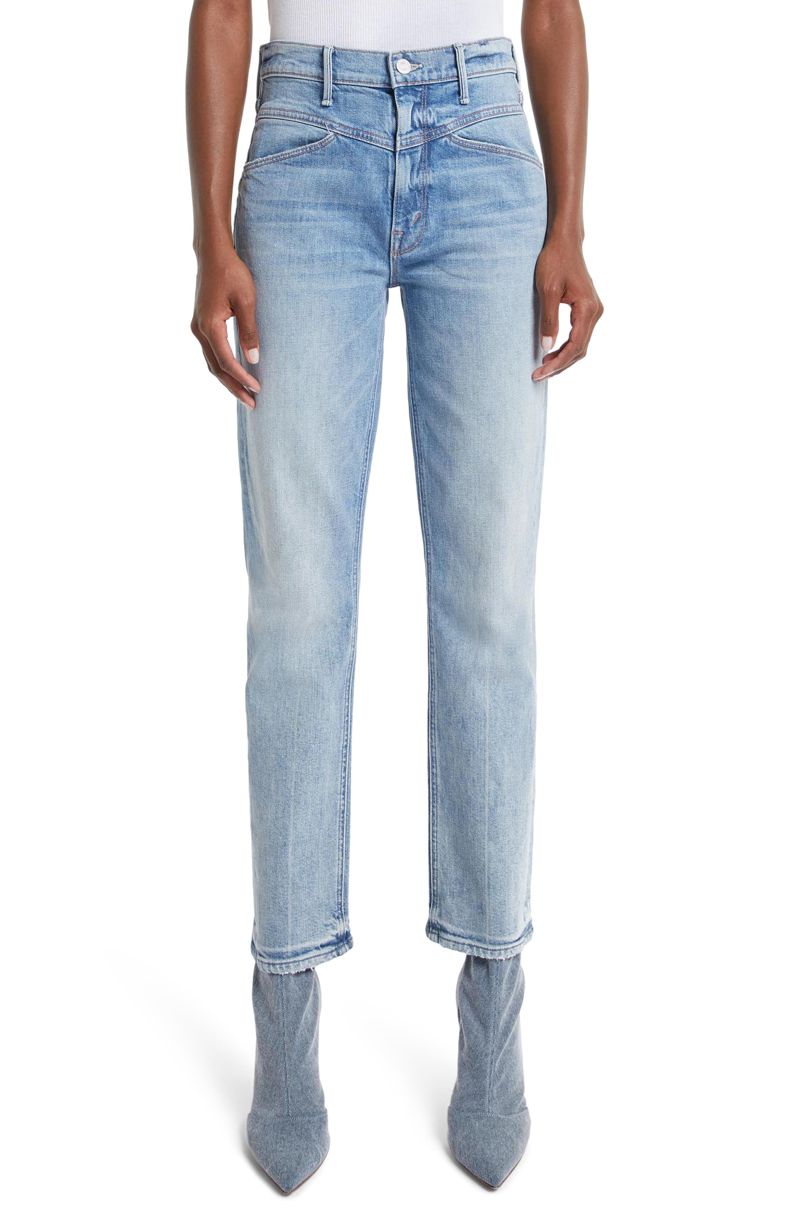 MOTHER THE DAZZLER ANKLE STRAIGHT LEG JEANS,192411284688