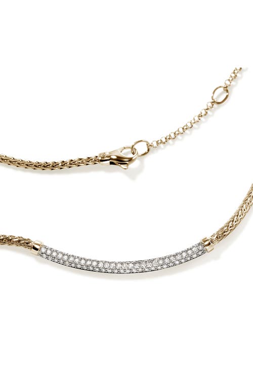 Shop John Hardy Jh Essential 14k Gold Pavé Diamond Necklace, 2.5mm