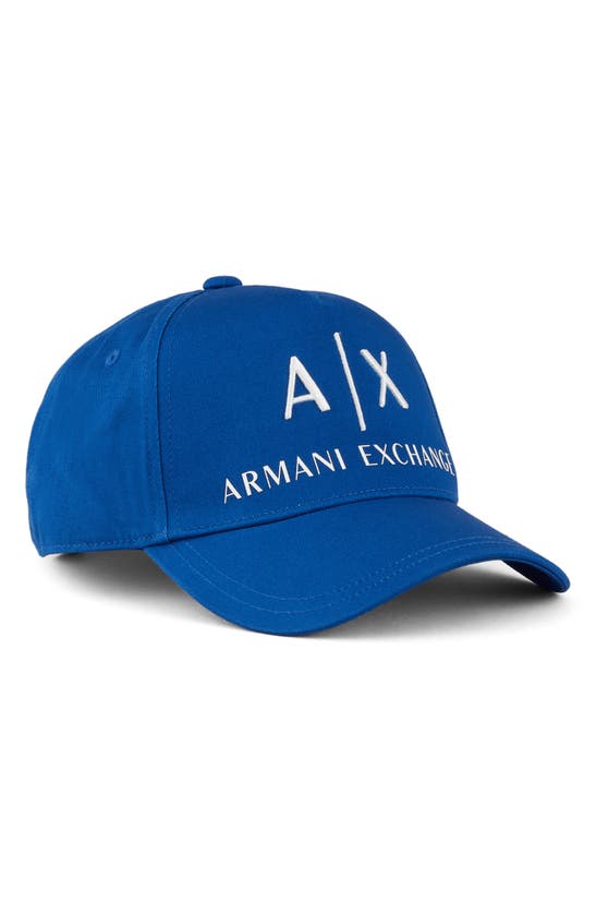 Armani Exchange Classic Embroidered Logo Baseball Cap In Blue