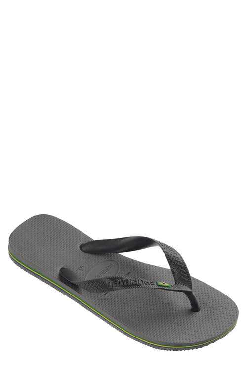 Havaianas Brazil Flip Flop In Steel Grey