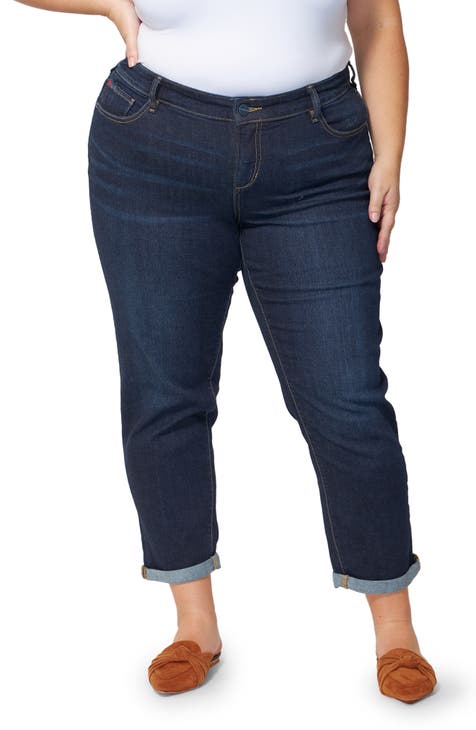 Chloe Capri Jeans In Plus Size With Side Slits - Loire Blue