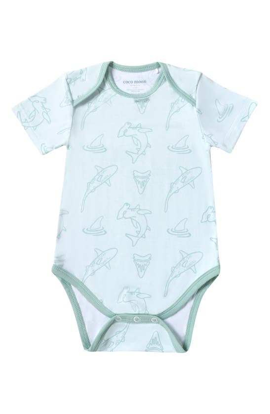 Coco Moon Babies' Fin-tastic Jersey Bodysuit In Green