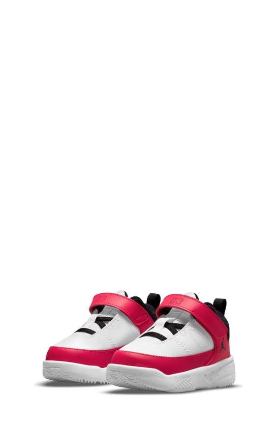 Nike Kids' Jordan Max Aura 3 Basketball Sneaker In White/ Very Berry/ Black