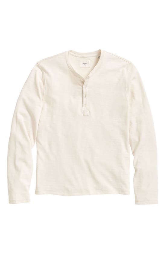 Shop Billy Reid Long Sleeve Organic Pima Cotton Henley In Tinted White