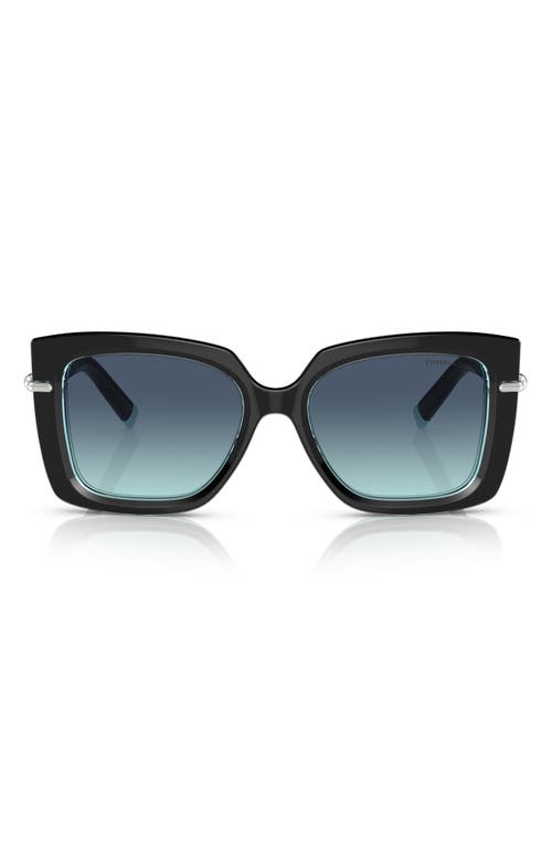 Shop Tiffany & Co . 53mm Gradient Butterfly Sunglasses In Crystal