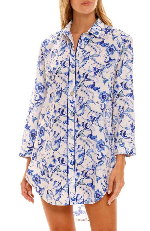 The Lazy Poet Sissy Sirenuase Cotton Nightshirt in Blue