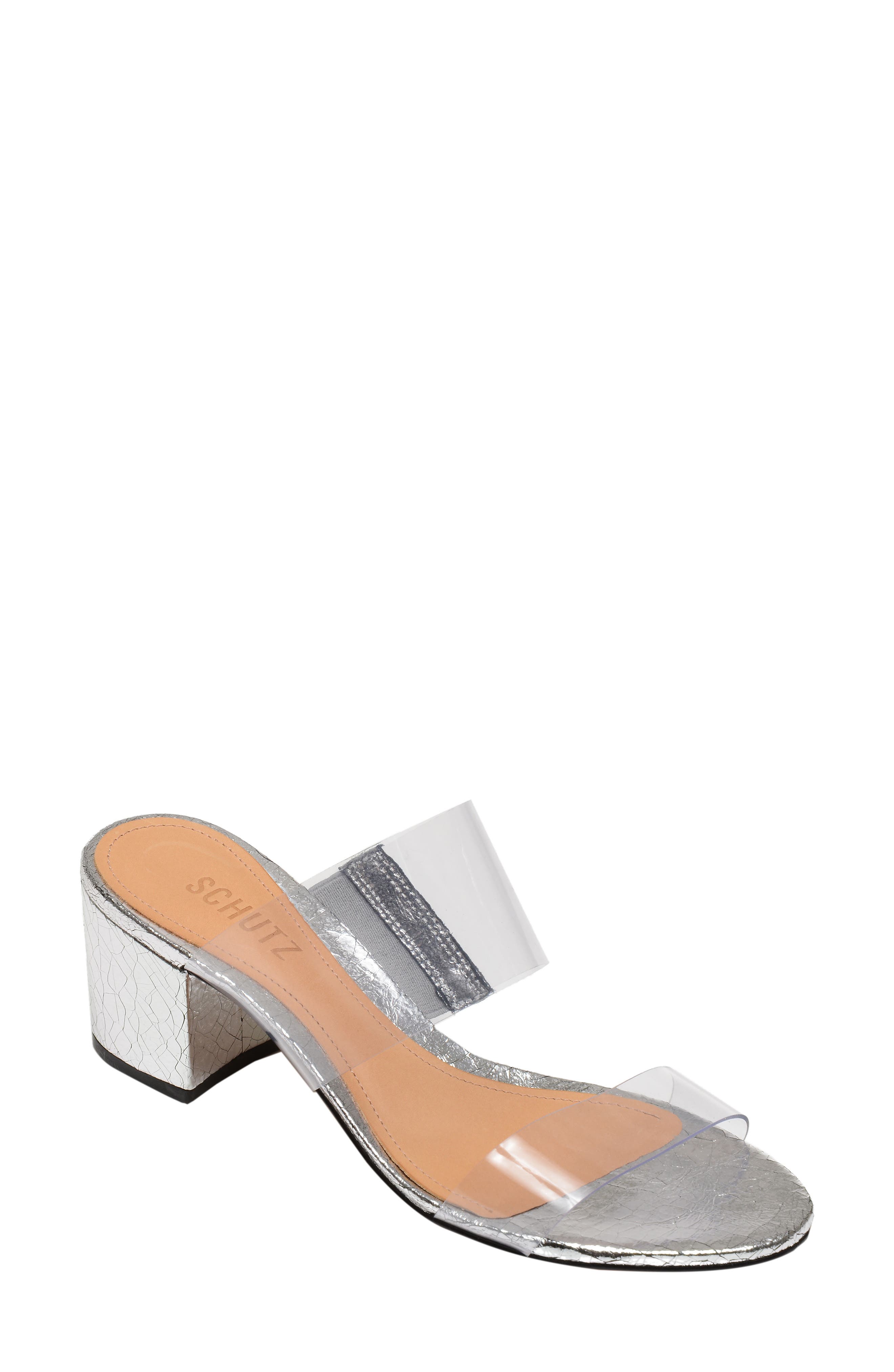 Schutz Victorie Slide Sandal, Metallic