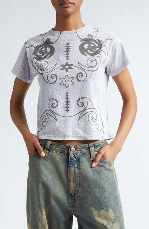 Paolina Russo Relic Print Cotton Baby Tee Lilac /Volcanic Glass at Nordstrom,