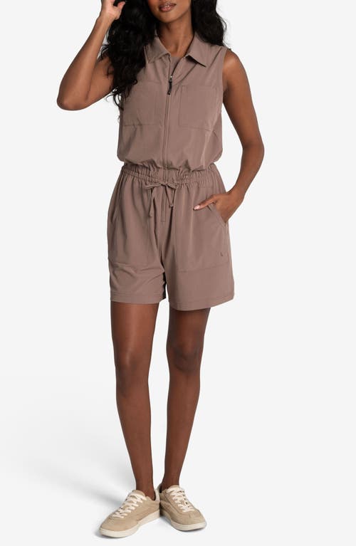 Lole Momentum Zip Front Romper Fossil at Nordstrom,