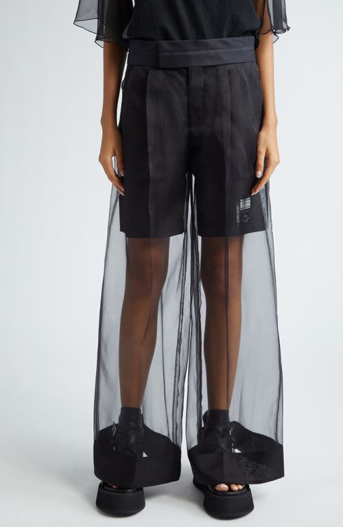 Undercover Layered Silk Organza Wide Leg Pants Black at Nordstrom,