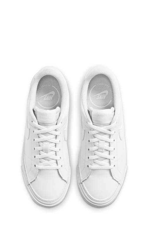 Shop Nike Kids' Court Legacy Sneaker In White/white
