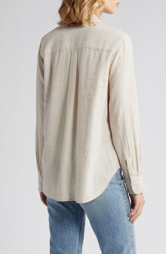 CASLON CASLON(R) LINEN BLEND BUTTON-UP SHIRT