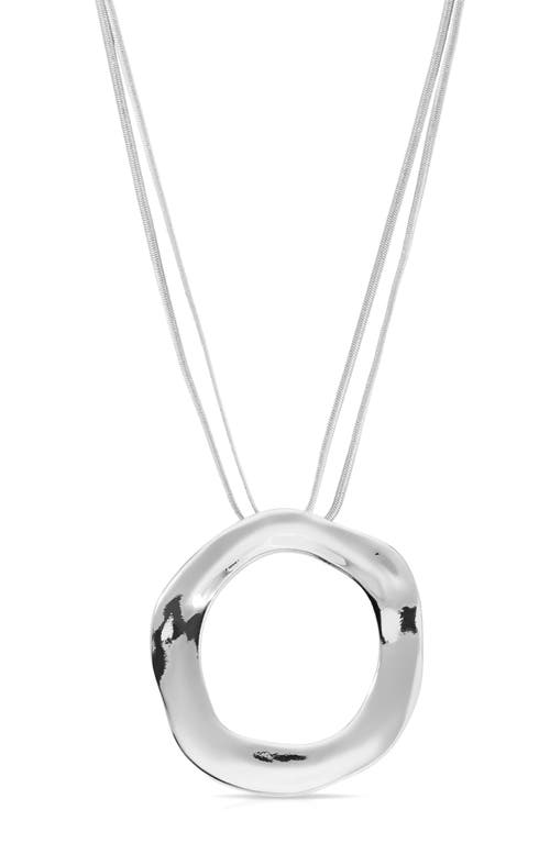 Ettika Open Circle Statement Necklace In Silver